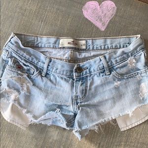Hollister distressed denim cut-offs